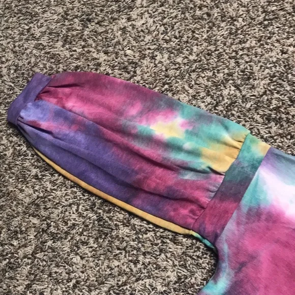 ADORA 🐠 Woman’s Tie Dye Puff Sleeve Relaxed Fit Soft Blouse Size S | NWOT - Picture 3 of 6